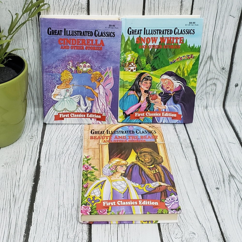 3 Great Illustrated Classics Children's Story Books- First Classics Editions